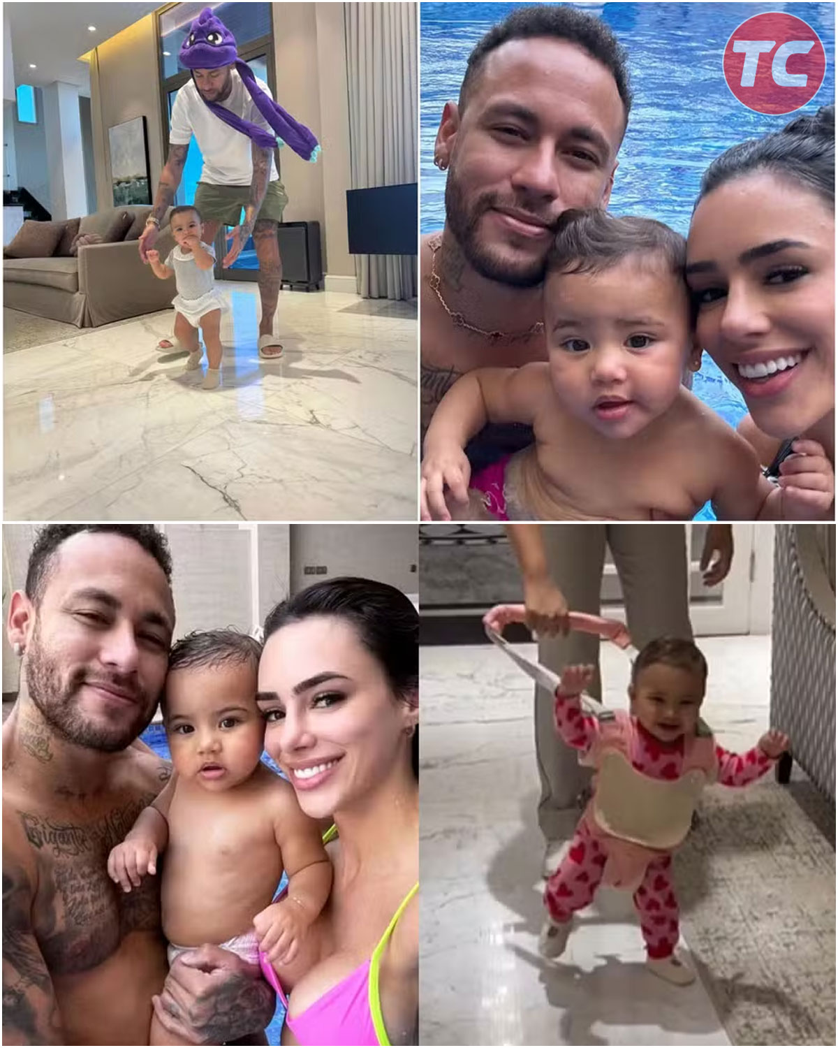 Neymar mostra momentos fofos a Mavie e ganha declaração de Bruna